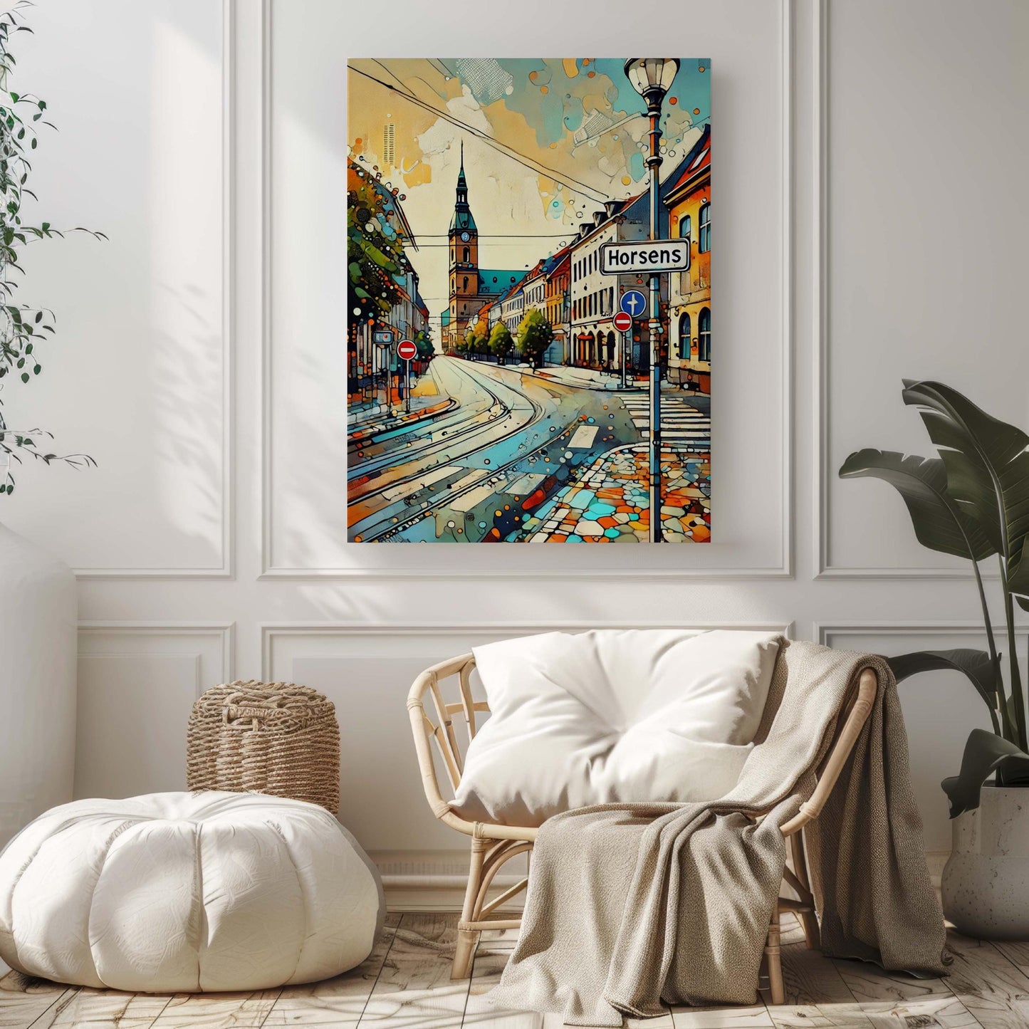 Horsens Art Print - Denmark Travel Poster, Horsens Wall Art, European City Gift, Housewarming Decor, Scandinavian Style Home Decoration