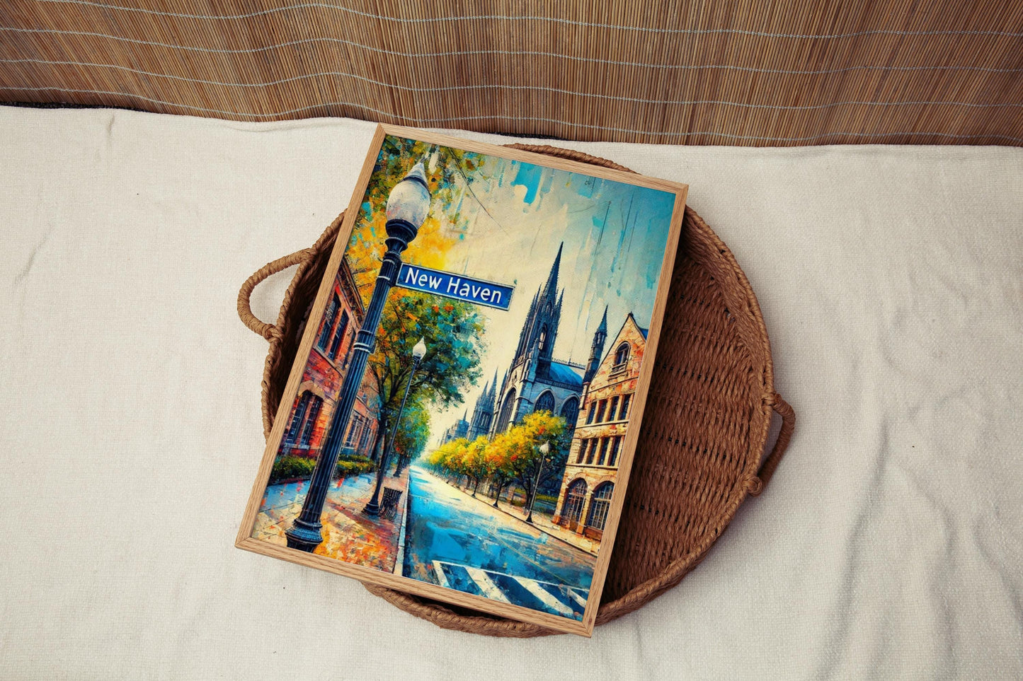 Connecticut New Haven Wall Art Print - Travel Poster, Connecticut Gift & Housewarming Decor, USA American