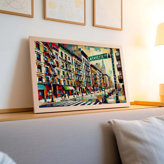 Lafayette Street Wall Art – New York Print, Manhattan Travel Poster, Unique Housewarming Gift, NYC Street Map Decor