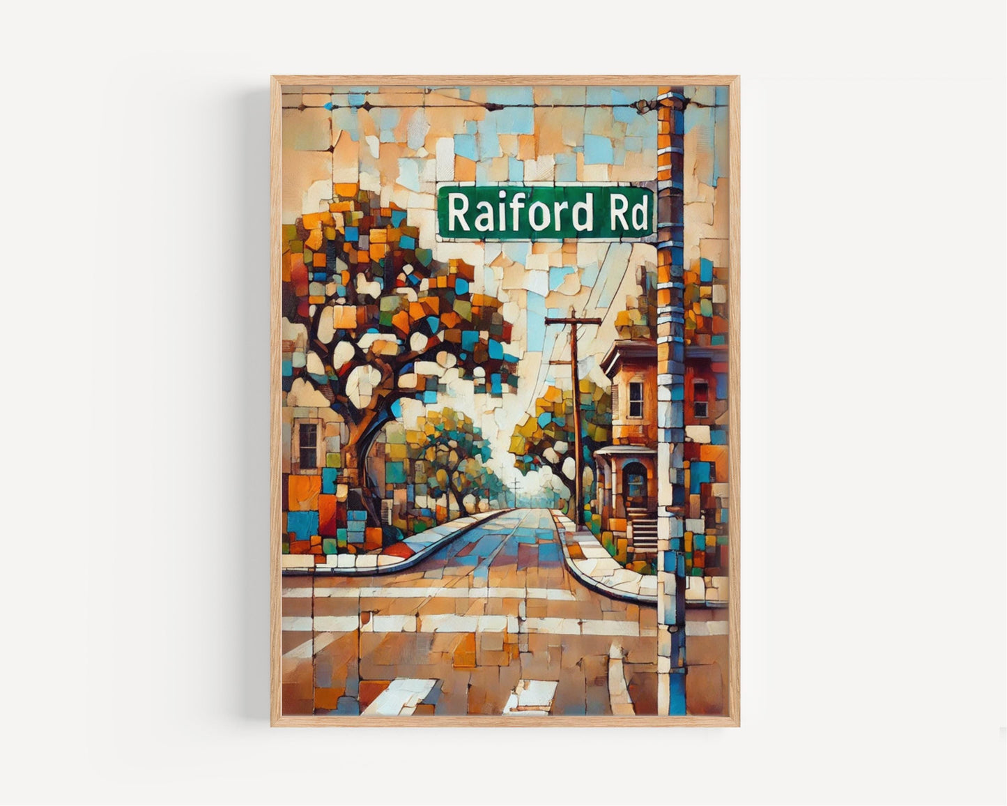 Raiford Road Wall Art Austin Print Texas Street Sign Travel Poster City Gift Souvenir, Modern Artwork for Home Decor or Gift Ideas