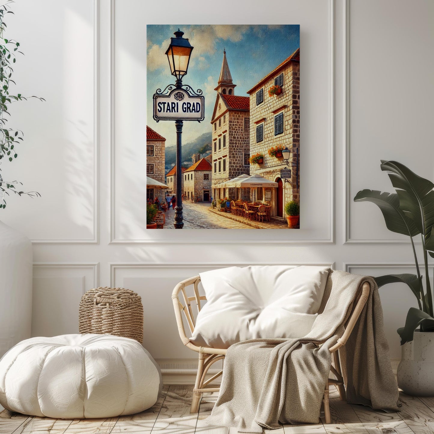 Stari Grad Wall Art Print - Kotor Travel Poster, Montenegro Souvenir, Housewarming Gift, Stari Grad Kotor Art Illustration
