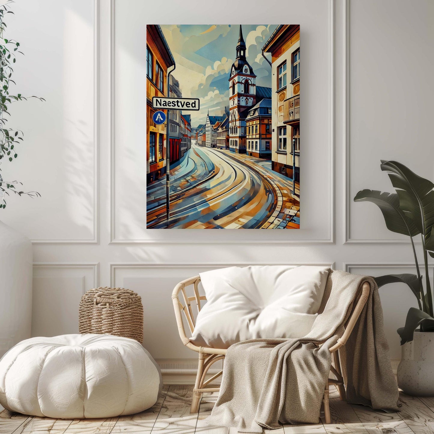 Naestved Art Print - Denmark City Wall Art, Travel Poster, Housewarming Gift, Scandinavian Home Decor, European Travel Map