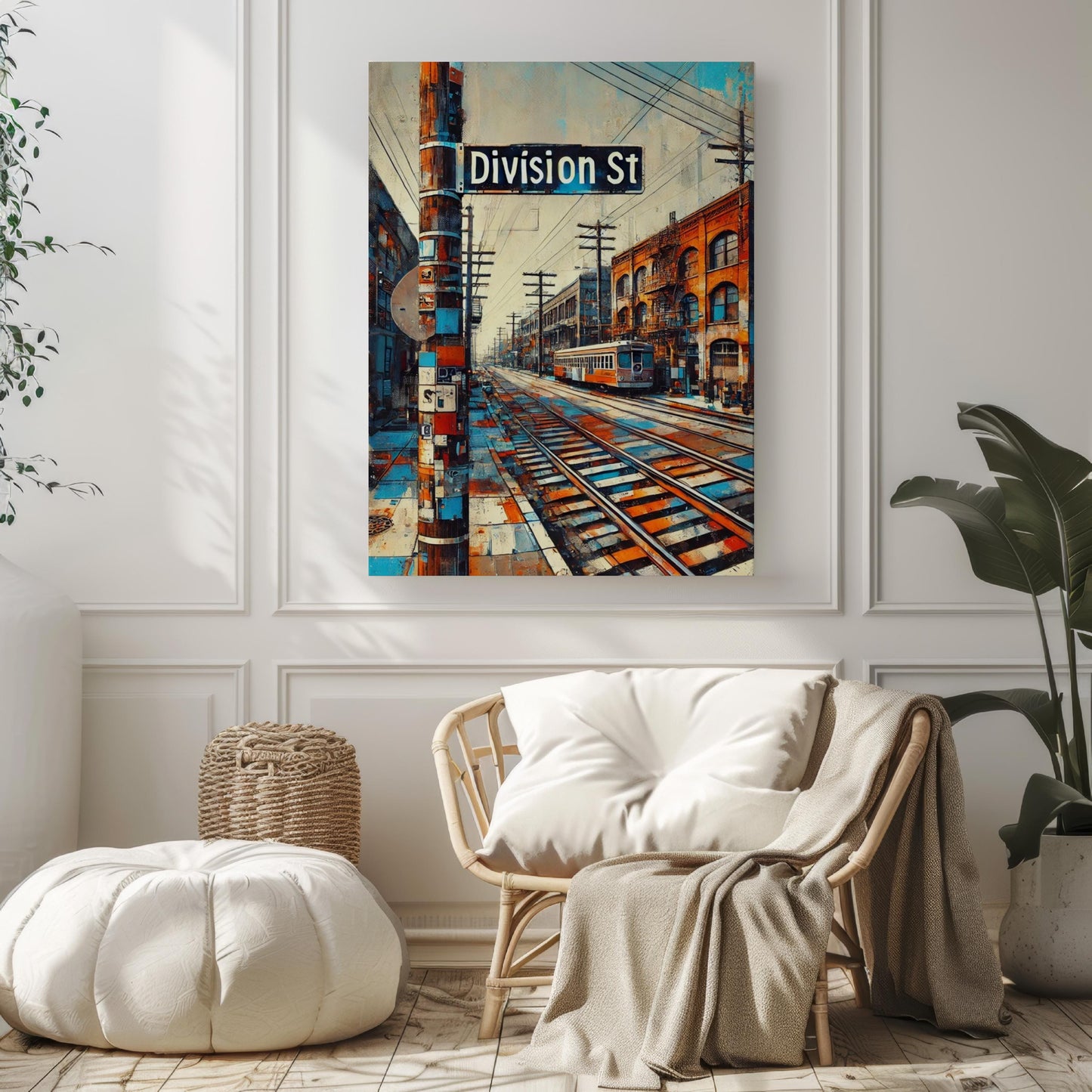 Portland Division St Wall Art - Travel Print & Poster, Portland Gift, Oregon Housewarming Decor, Division Street Map Illustration
