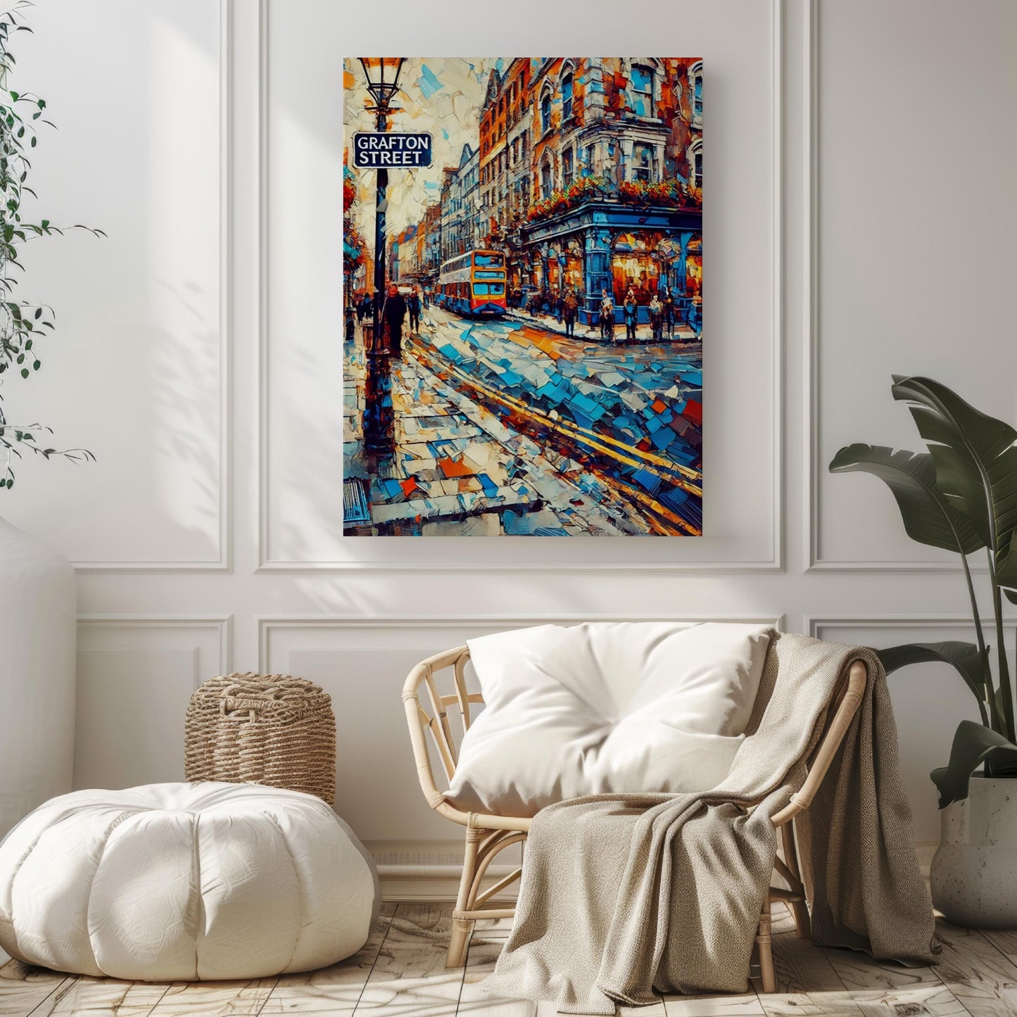 Grafton Street Wall Art Print – Dublin Travel Poster, Ireland Gift, Housewarming Decor, Irish Cityscape Illustration, Travel Print Gift