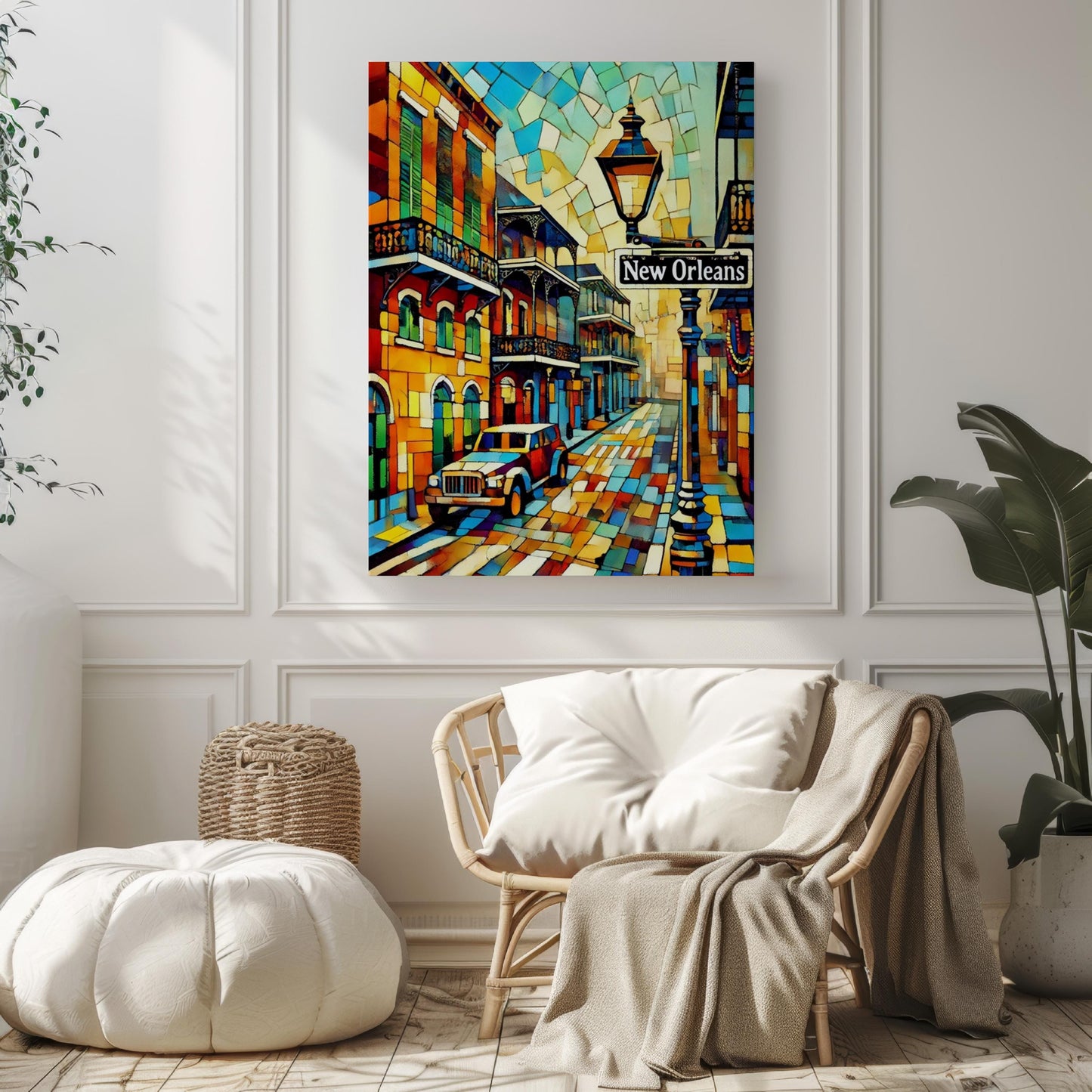 USA New Orleans Wall Art Print - Louisiana Travel Poster and Gift, Housewarming Decor for Home & Office