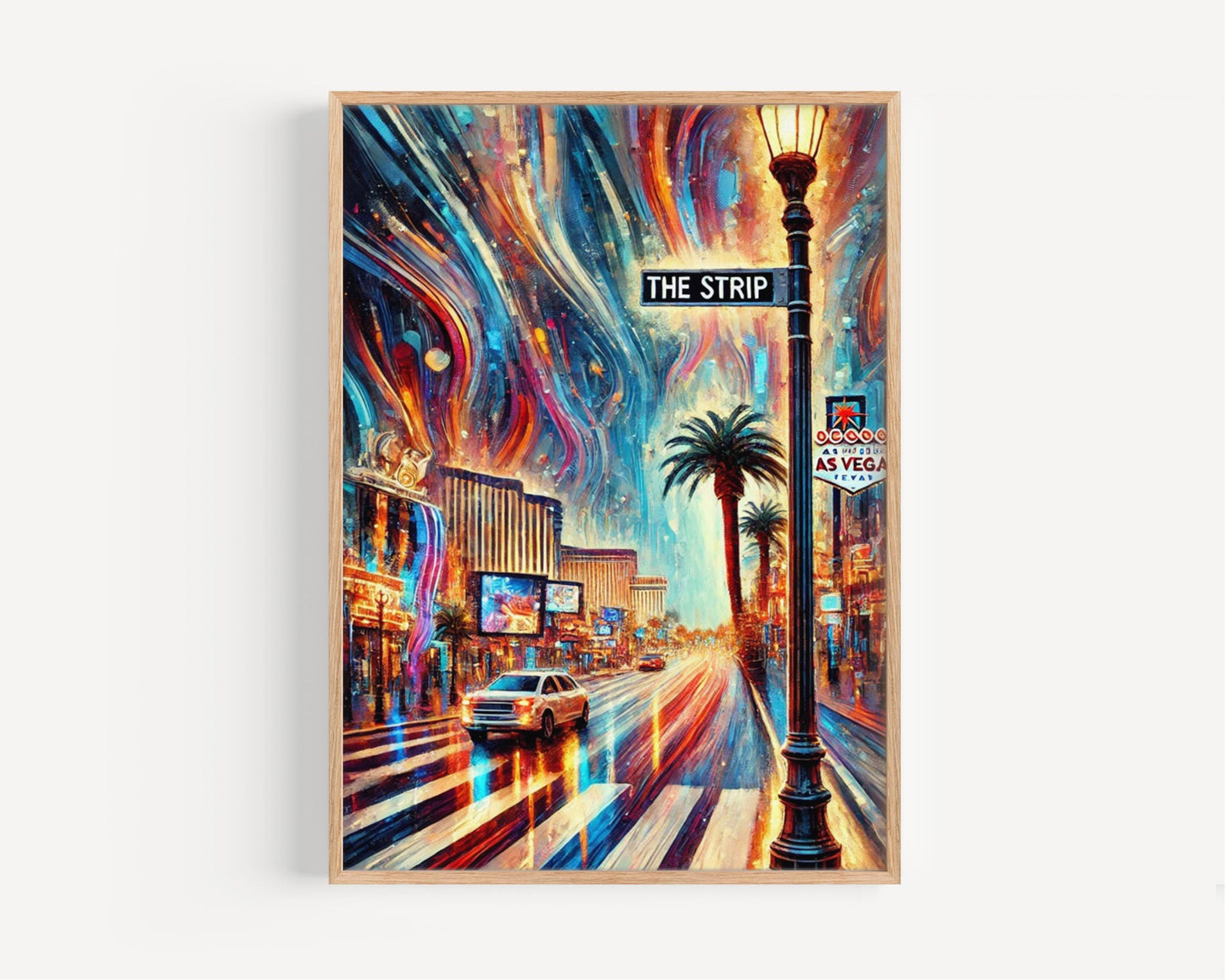 Las Vegas Strip Wall Art Print, Travel Poster, Nevada Art, Housewarming Gift, LA & Vegas Travel Decor, Modern Cityscape Illustration