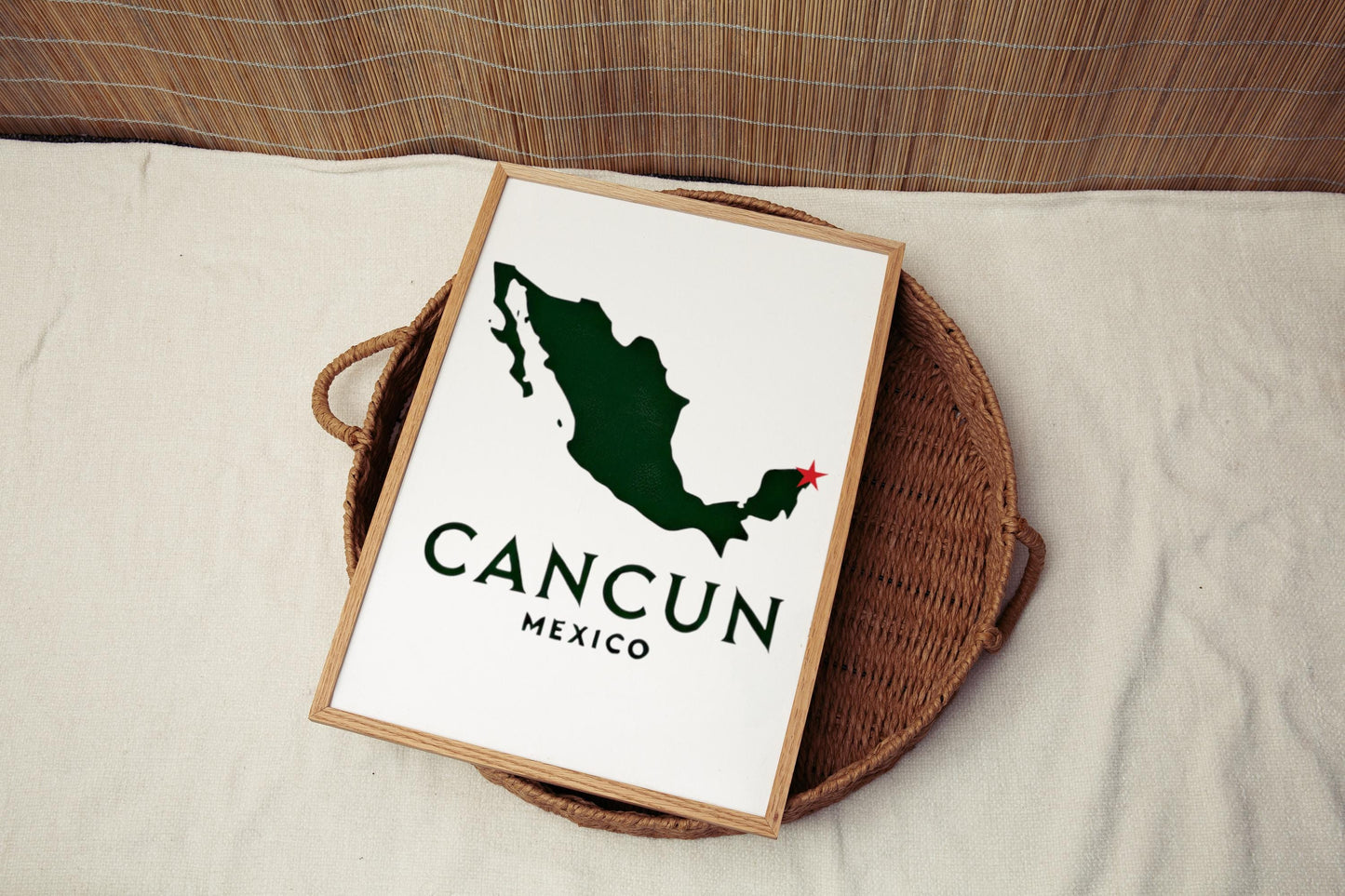 Cancun Wall Art Print - Tropical Travel Decor, Beach Housewarming Gift, College Dorm Artwork, Vibrant Cancun Home Decoration