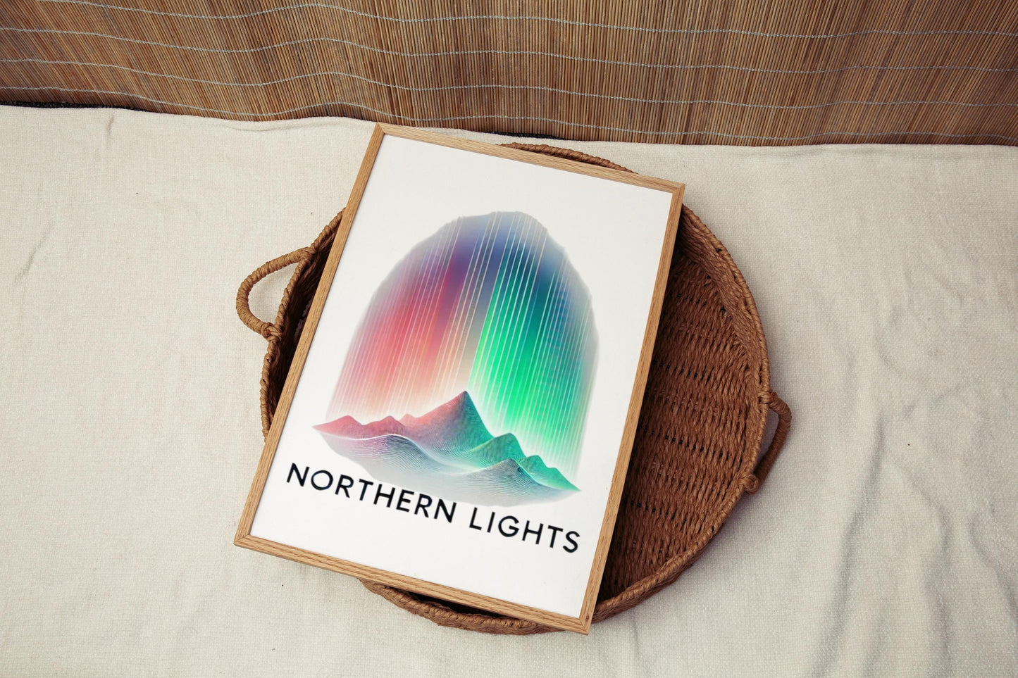 Northern Lights Wall Art Print - North Pole Travel Decor, Housewarming Gift, Stunning Aurora Borealis Home Art