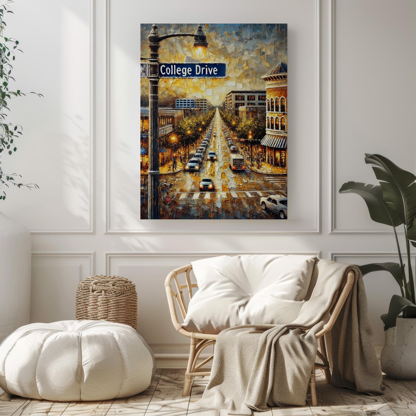 Wall Art College Drive Print Baton Rouge Louisiana Travel Poster Louisiana Gift Housewarming Decor