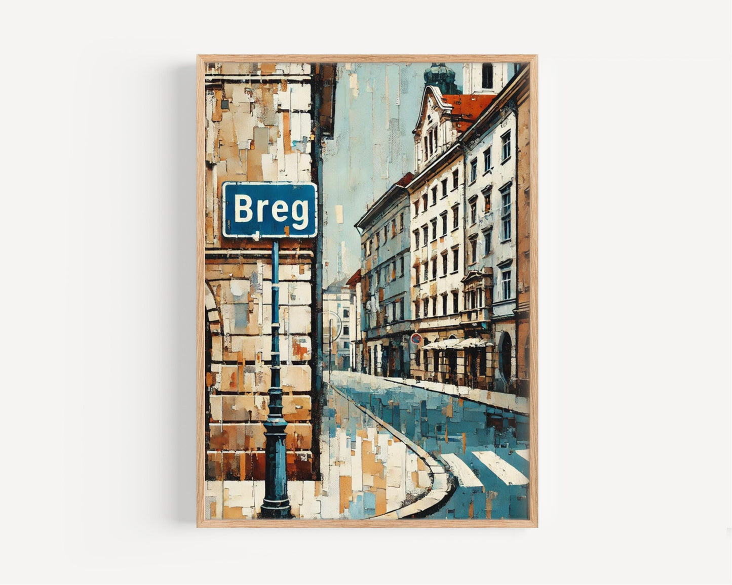 Ljubljana Breg Street Wall Art, Slovenia Travel Poster, Old Town Cityscape, Travel Souvenir, Home Decor, Fine Art Print, Unique Gift