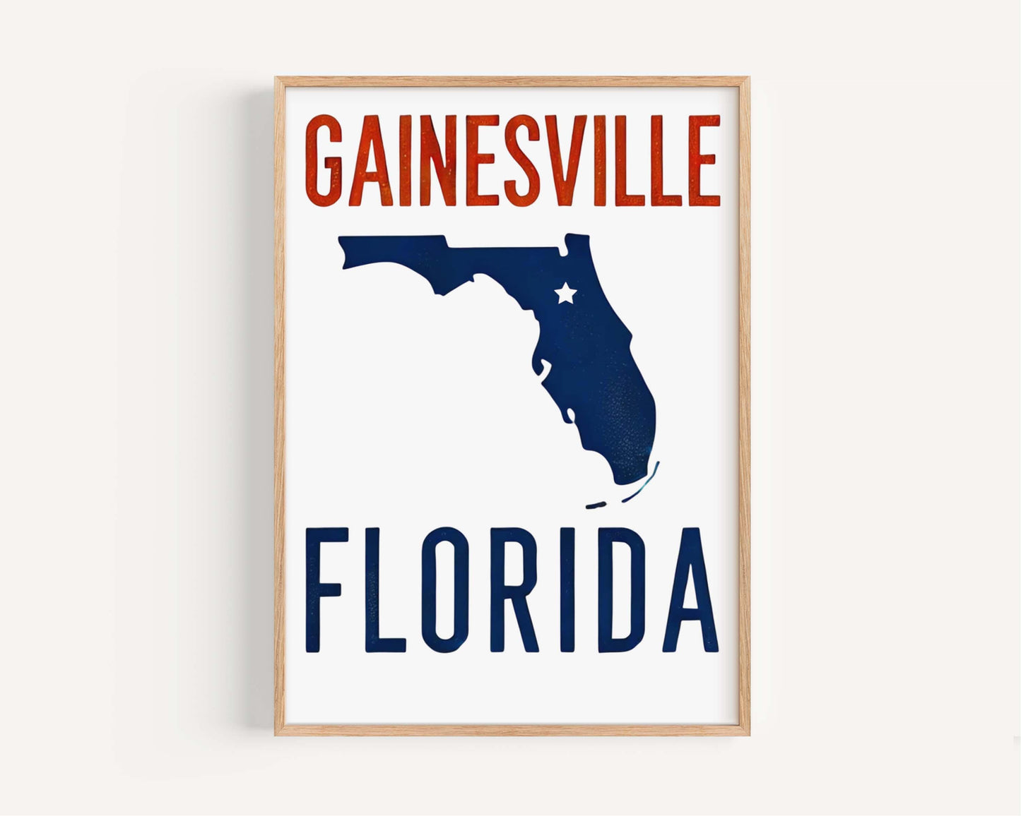 Gainesville Print Florida Wall Art | College and Travel Decor | Housewarming Gift | Florida Poster for Home & Office