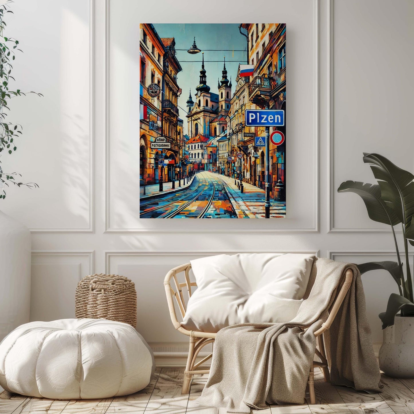 Plzen Art Czech Republic Wall Art Print, Travel Poster, Europe City Gift, Housewarming Decor, Plzen Travel Print