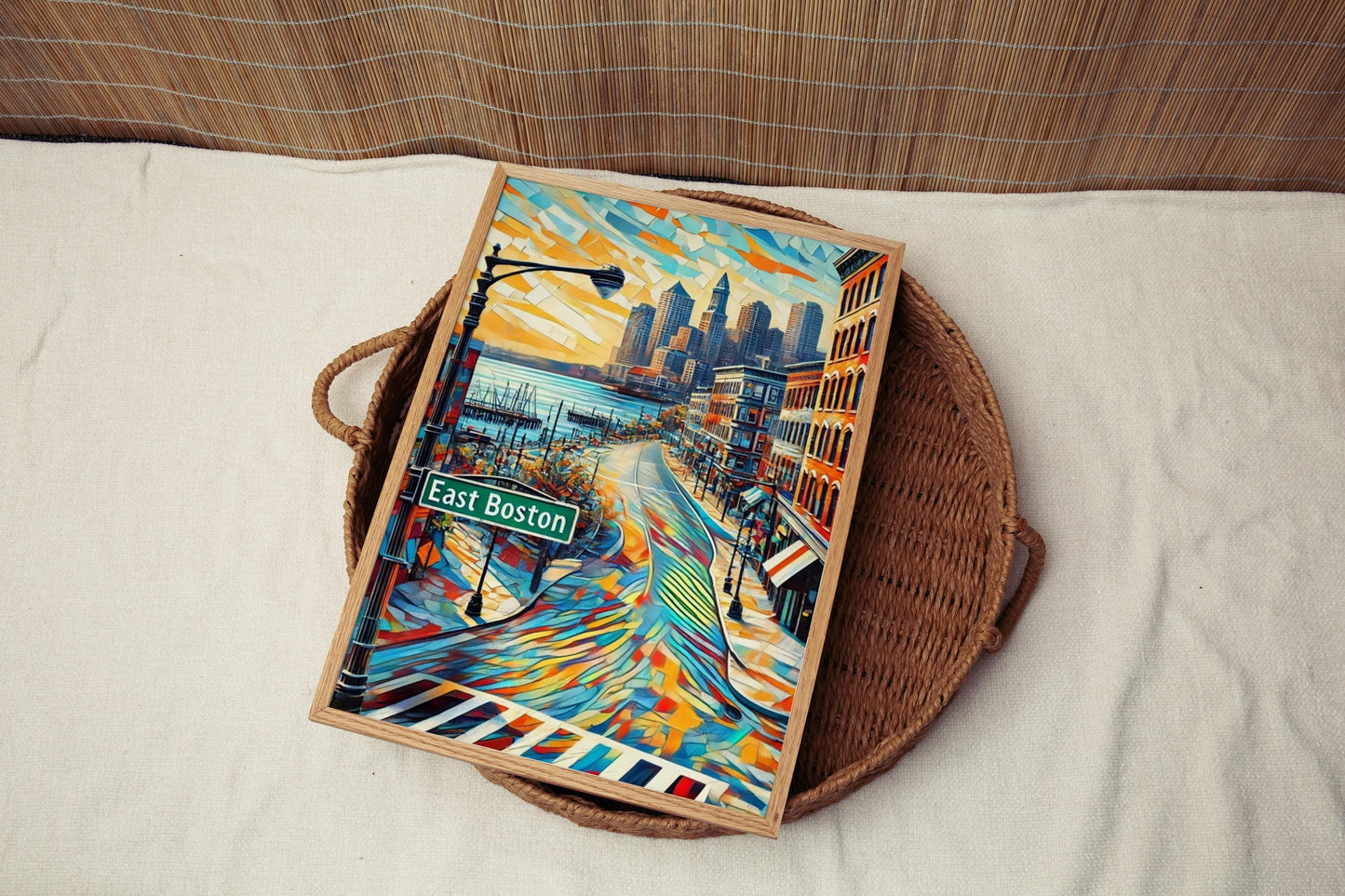 Boston East Boston Wall Art Print – Travel Poster & USA Decor, Boston Gift, Housewarming American Art
