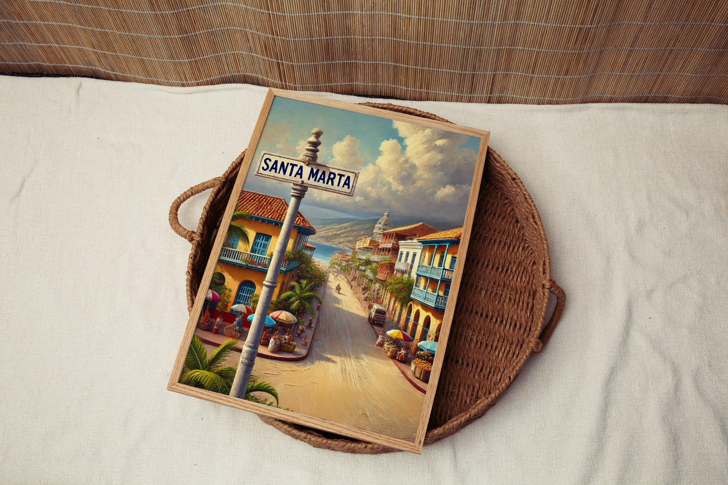 South American Santa Marta Wall Art, Colombia Travel Print, Housewarming Gift, South America Poster, Colombia Decor, Travel Map Artwork