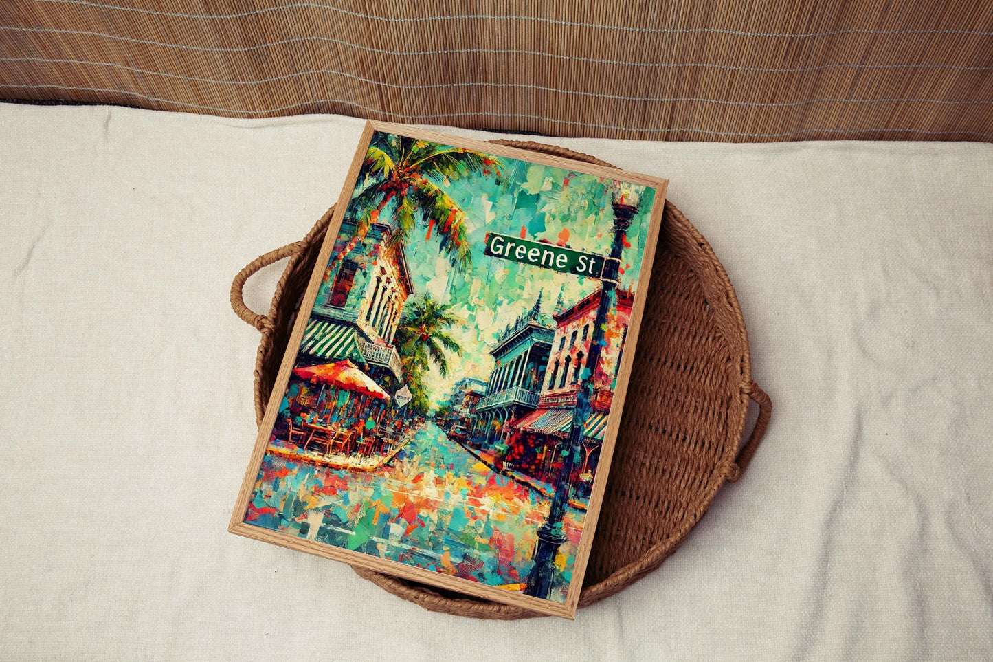 Greene St Print - Key West Wall Art Travel Poster, Florida Artwork, Housewarming & Florida Gift, Coastal Decor, Tropical Travel Print