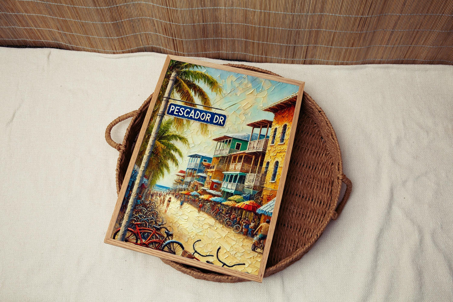 San Pedro Street Sign Wall Art, Belize Pescador Drive Print, Tropical Island Coastal Decor, Travel Souvenir, Personalised Gift