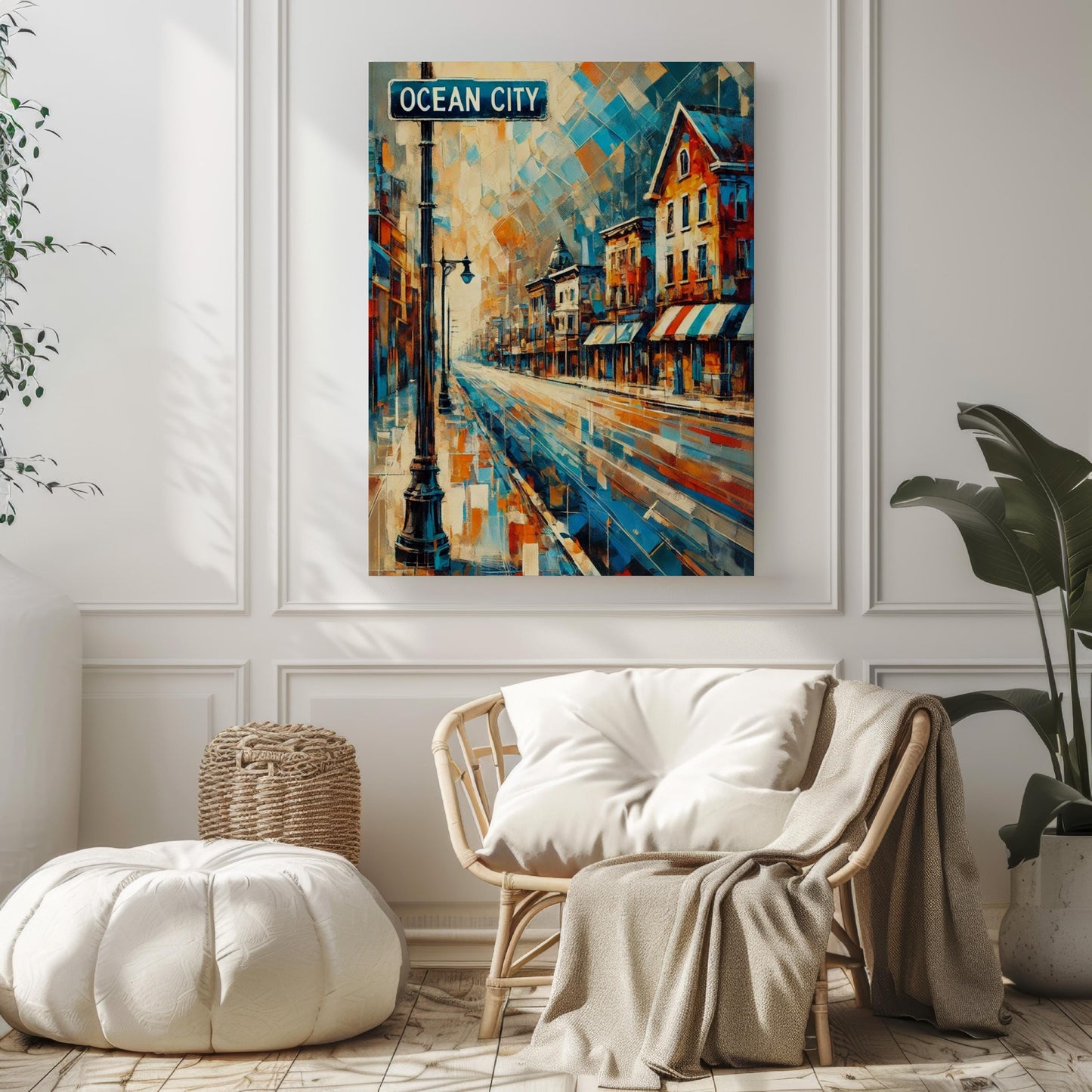 New Jersey Ocean City Wall Art Print - Travel Poster, Beach Decor, Housewarming Gift, American Coastal Art, NJ Travel Print