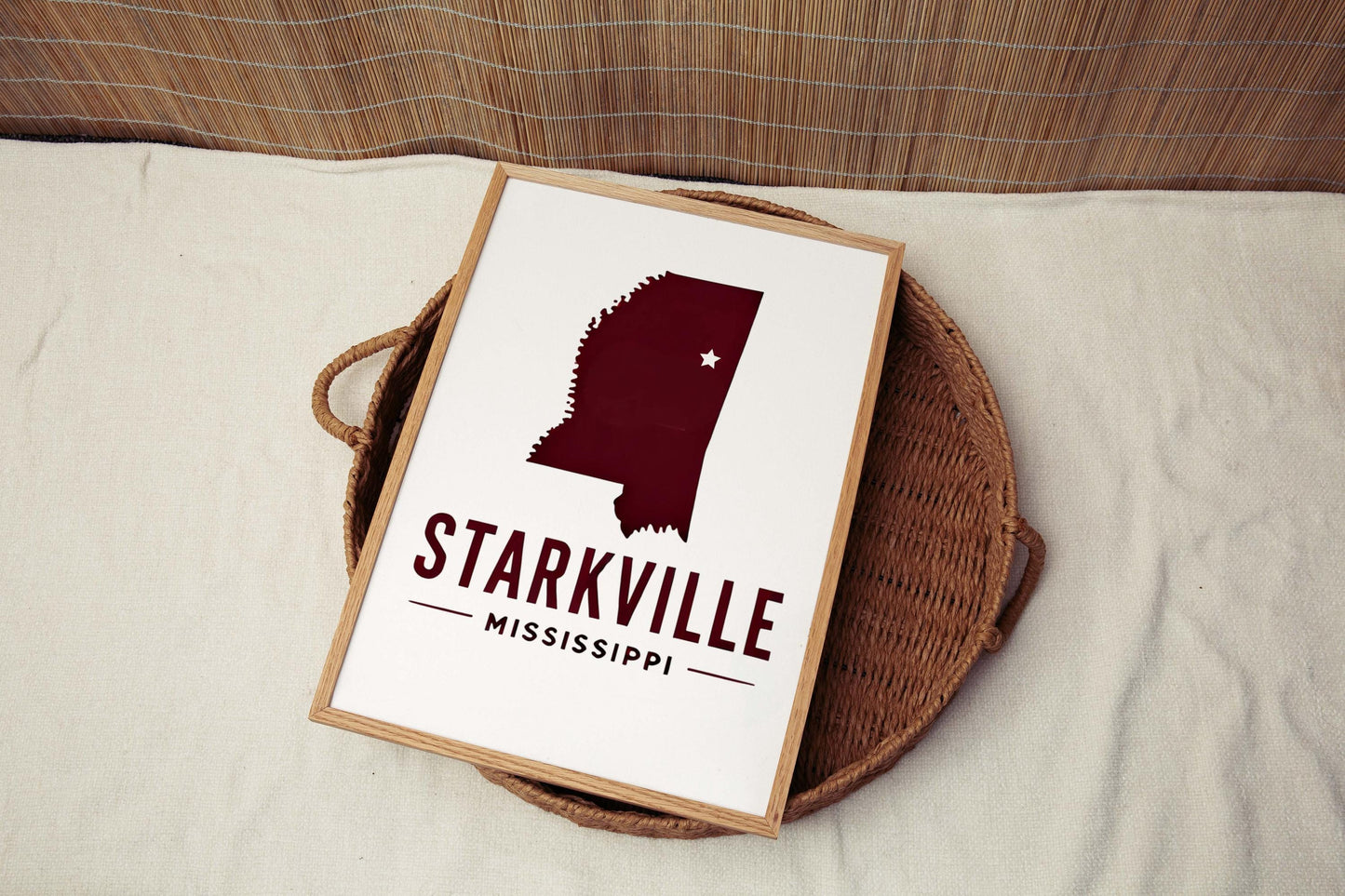 Starkville Print Wall Art - Mississippi Travel Decor, College Town Gift, Housewarming & Home Decoration, Starkville Mississippi Artwork