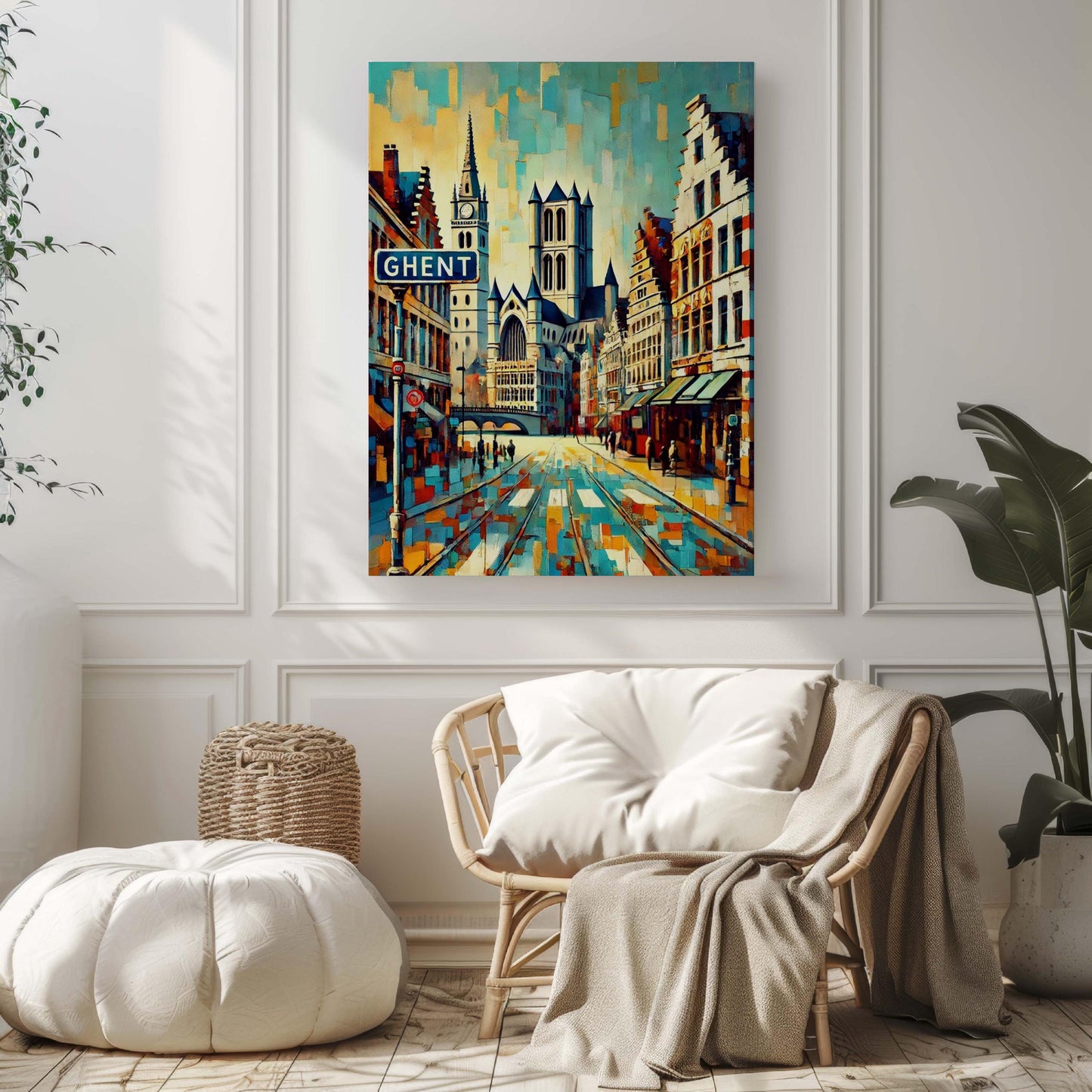Ghent Art Wall Print – Belgium City Travel Poster, European Artwork, Ghent Home Decor, Housewarming Gift, Stylish Urban Wall Art