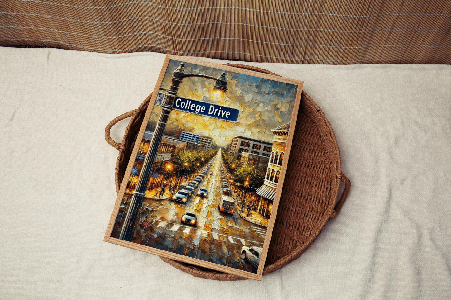 Wall Art College Drive Print Baton Rouge Louisiana Travel Poster Louisiana Gift Housewarming Decor