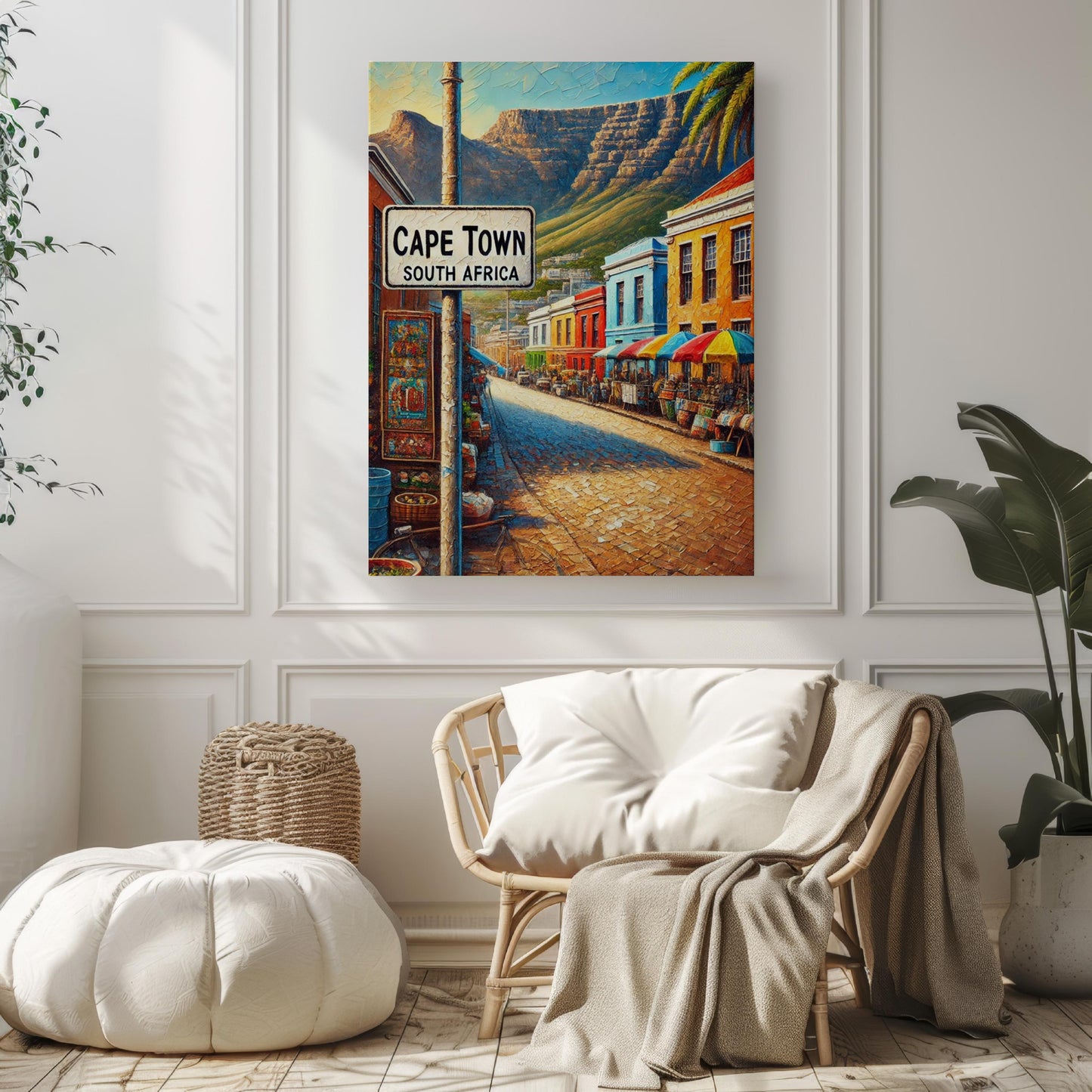 Cape Town Wall Art Print - South Africa Travel Poster, African Decor, Housewarming Gift, Cape Town Map, Modern Travel Art