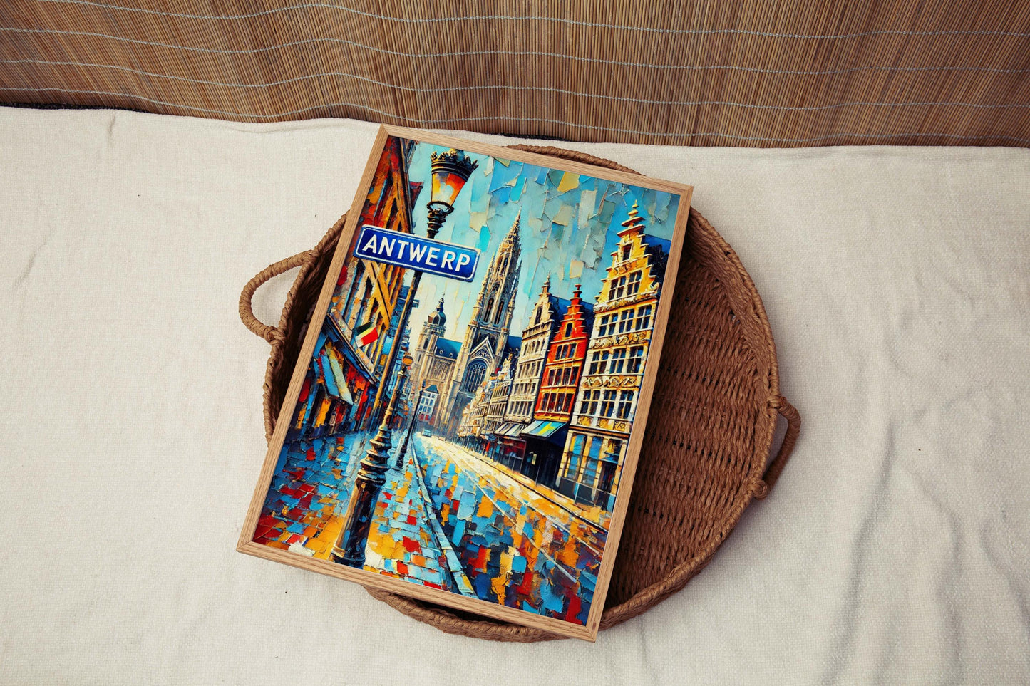 Antwerp Art Print – Belgium City Wall Art, Travel Poster, European Home Decor, Housewarming Gift, Antwerp Travel Map Illustration