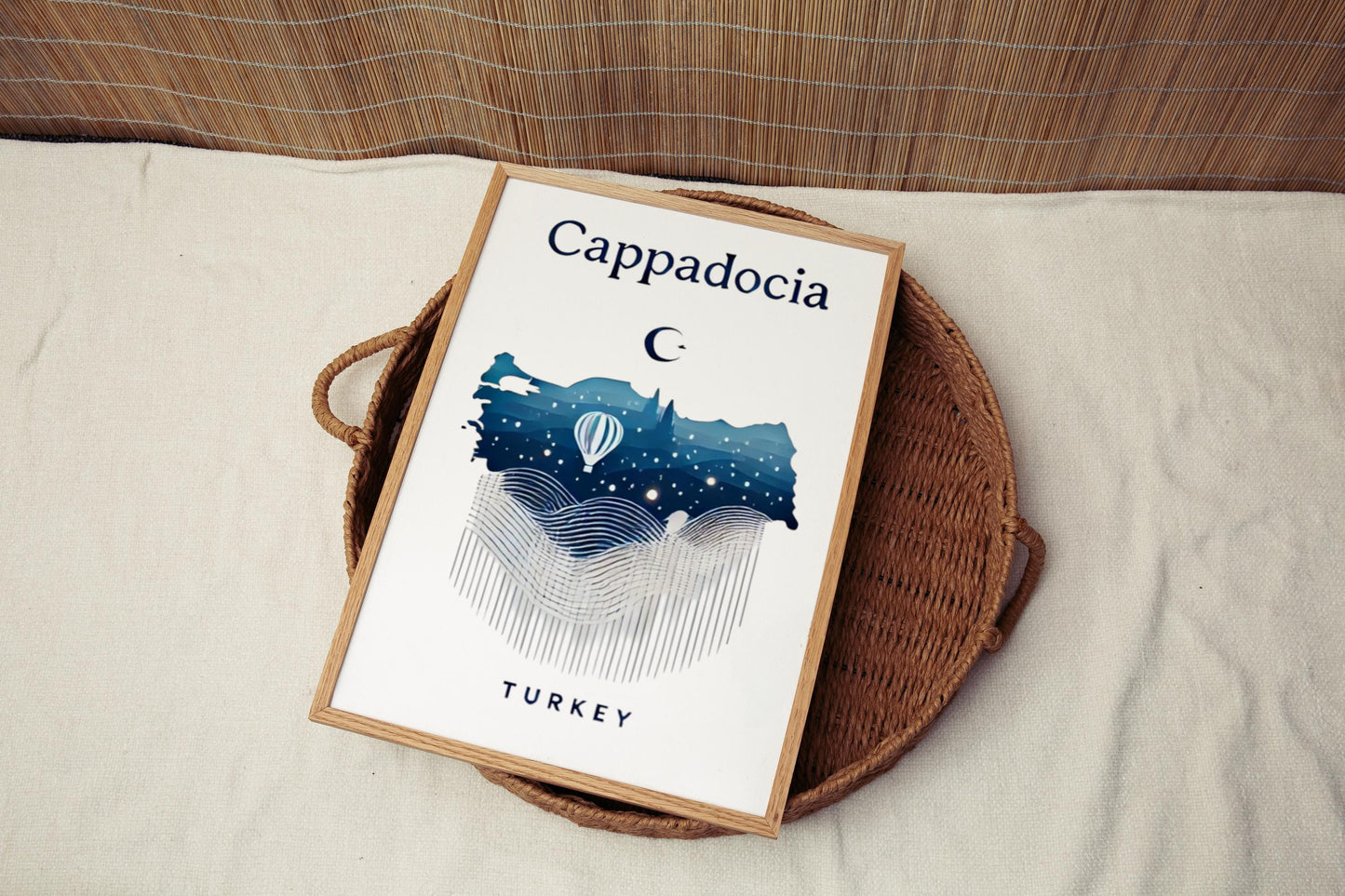 Cappadocia Wall Art Print, Turkey Travel Decor, Housewarming Gift, Souvenir Poster, Unique Turkey Gift, Hot Air Balloon Art, Home Decoration