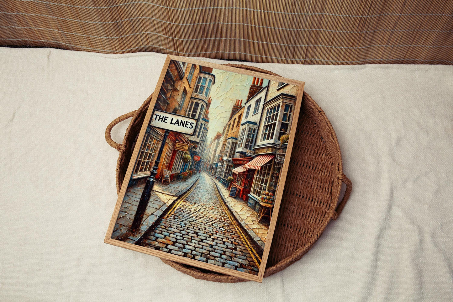 Wall Art The Lanes Brighton Print - England Travel Poster & Housewarming Gift, UK Wall Decor