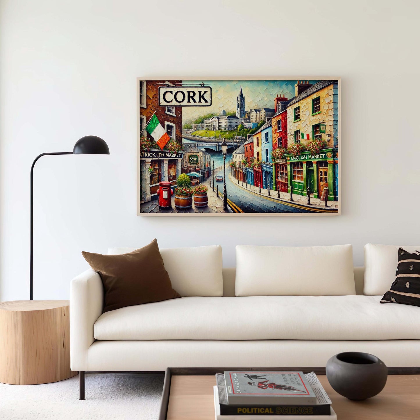 Cork Art Ireland City Map Wall Art - Travel Print & Poster, Unique European Home Décor, Cork Map Gift for Housewarming