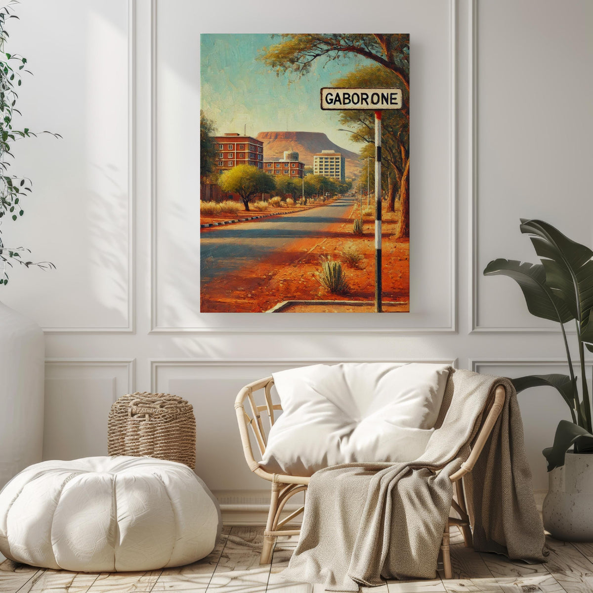 Gaborone Print Map - Botswana