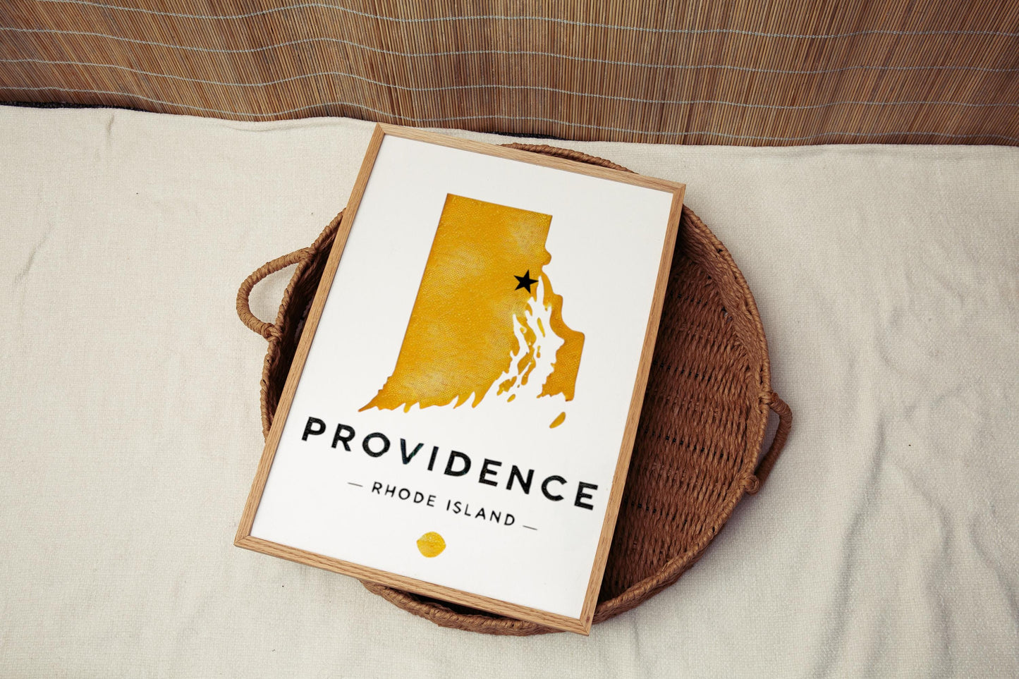 Rhode Island Providence Wall Art Print – Travel Decor, College Gift & Housewarming Rhode Island Map Art for Home