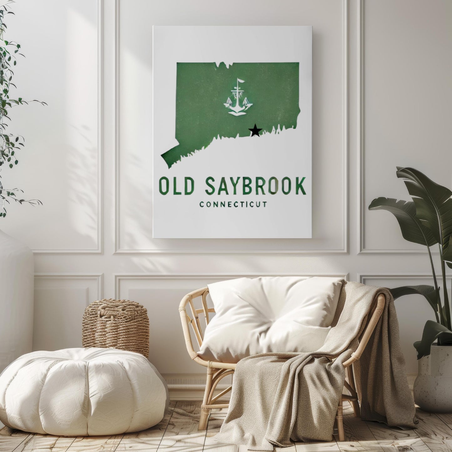 Connecticut Old Saybrook Wall Art Print – Travel Home Decor, CT Gift, College Dorm, Housewarming & Coastal Decoration