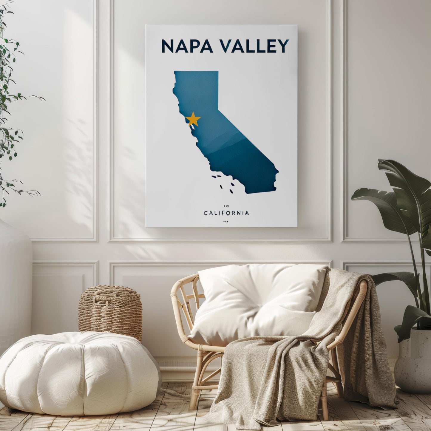California Napa Valley Wall Art Print - Travel & Home Decor, Housewarming or College Gift, Rustic California Artwork