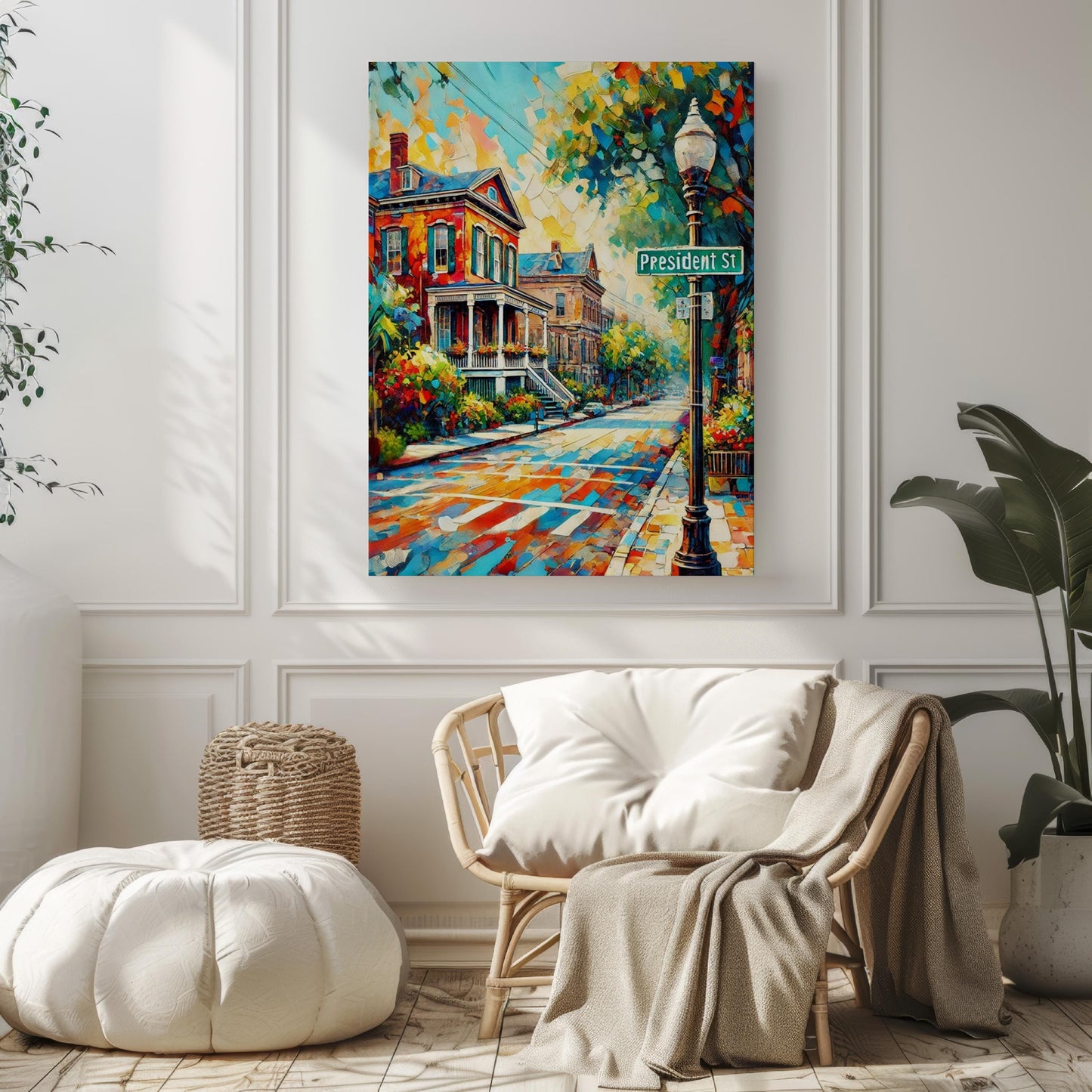 Charleston Wall Art: President St Print, Charleston Gift, South Carolina Travel Poster, Historic Street Map Home Decor