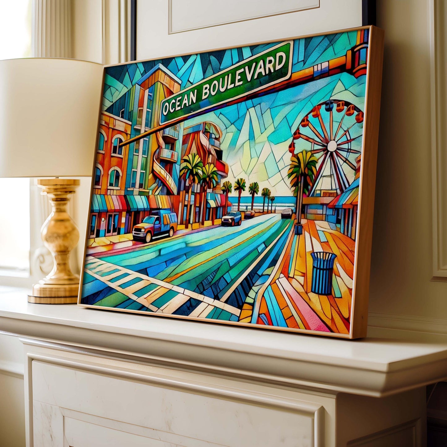 Ocean Blvd Print Myrtle Beach Wall Art, South Carolina Travel Poster, Ocean Boulevard Decor, SC Gift & Housewarming Idea
