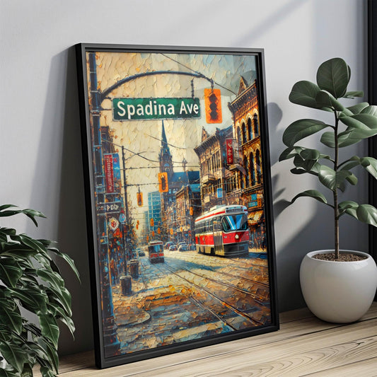Toronto Spadina Ave Wall Art Print – Travel Poster, Canada Gift, Toronto Artwork, Housewarming Decor, Travel Print, Canadian City Map