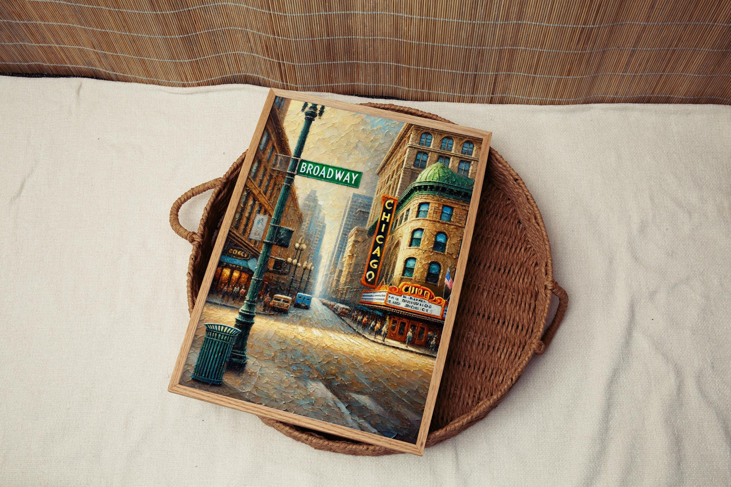 Wall Art Broadway Print Chicago Travel Poster Illinois Artwork Housewarming Gift Unique City Decor