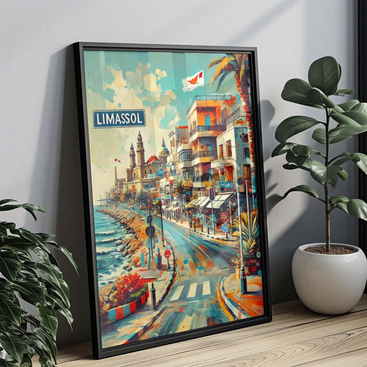Limassol Art Print – Cyprus City Wall Art, Travel Poster, European Decor, Housewarming Gift, Modern Limassol Travel Print