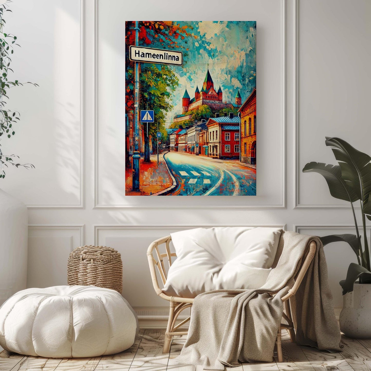 Hameenlinna Art Print - Finland City Wall Art, Travel Poster & Housewarming Gift, Scandinavian Home Decor