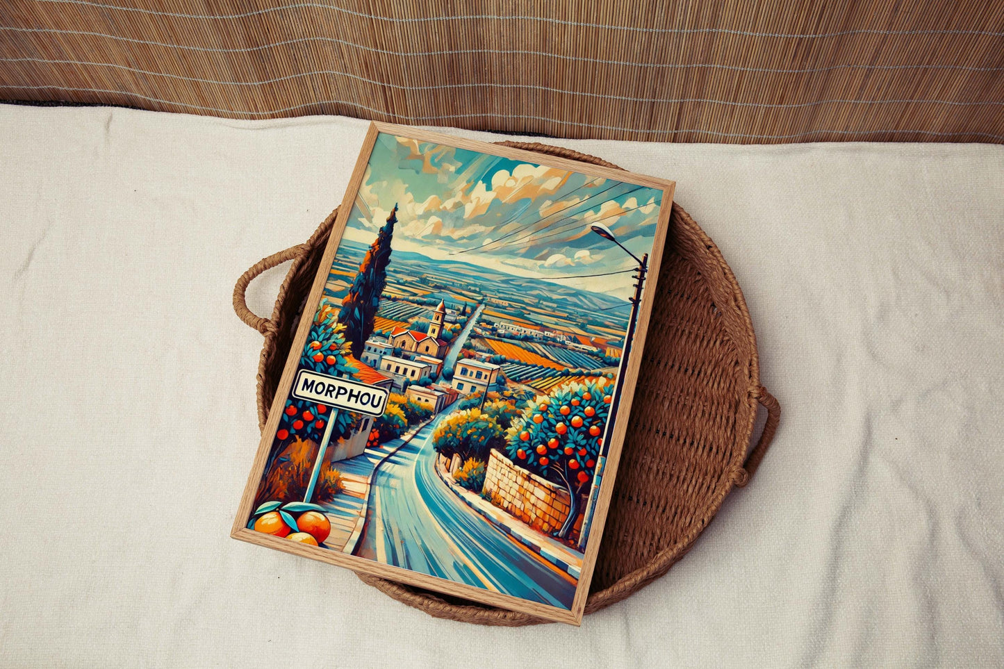 Morphou Art Travel Print - Cyprus City Wall Art, European Travel Poster, Housewarming Gift, Unique Morphou Map Artwork