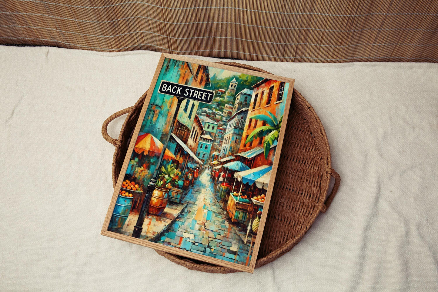 Back Street Wall Art, Kingstown Print, Saint Vincent and the Grenadines Art, Travel Poster, Souvenir Gift, Vibrant Street Scene