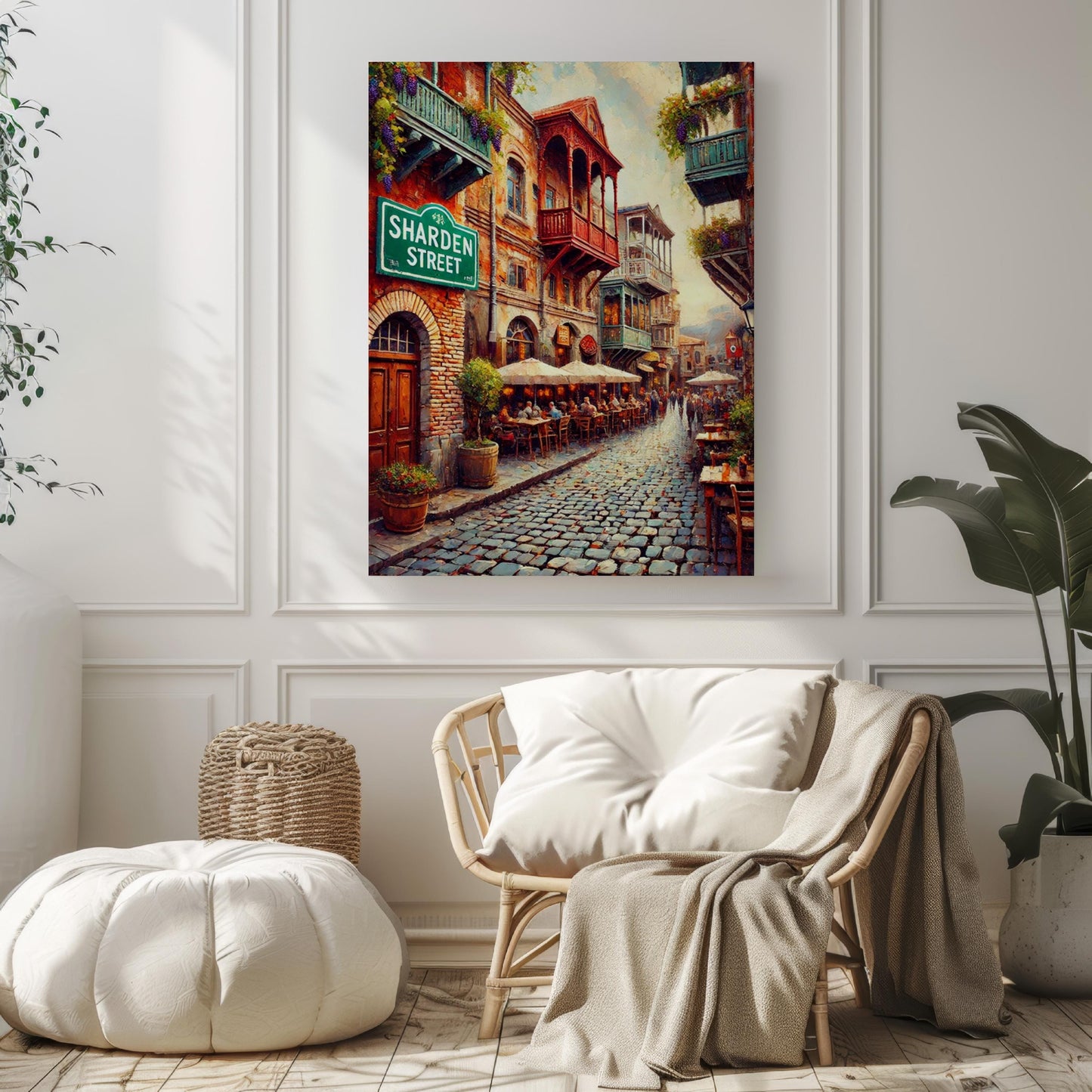 Sharden Street Wall Art, Tbilisi Print, Georgia Cityscape, Travel Souvenir, Cobblestone Alley Decor, Personalized Gift, Travel Poster