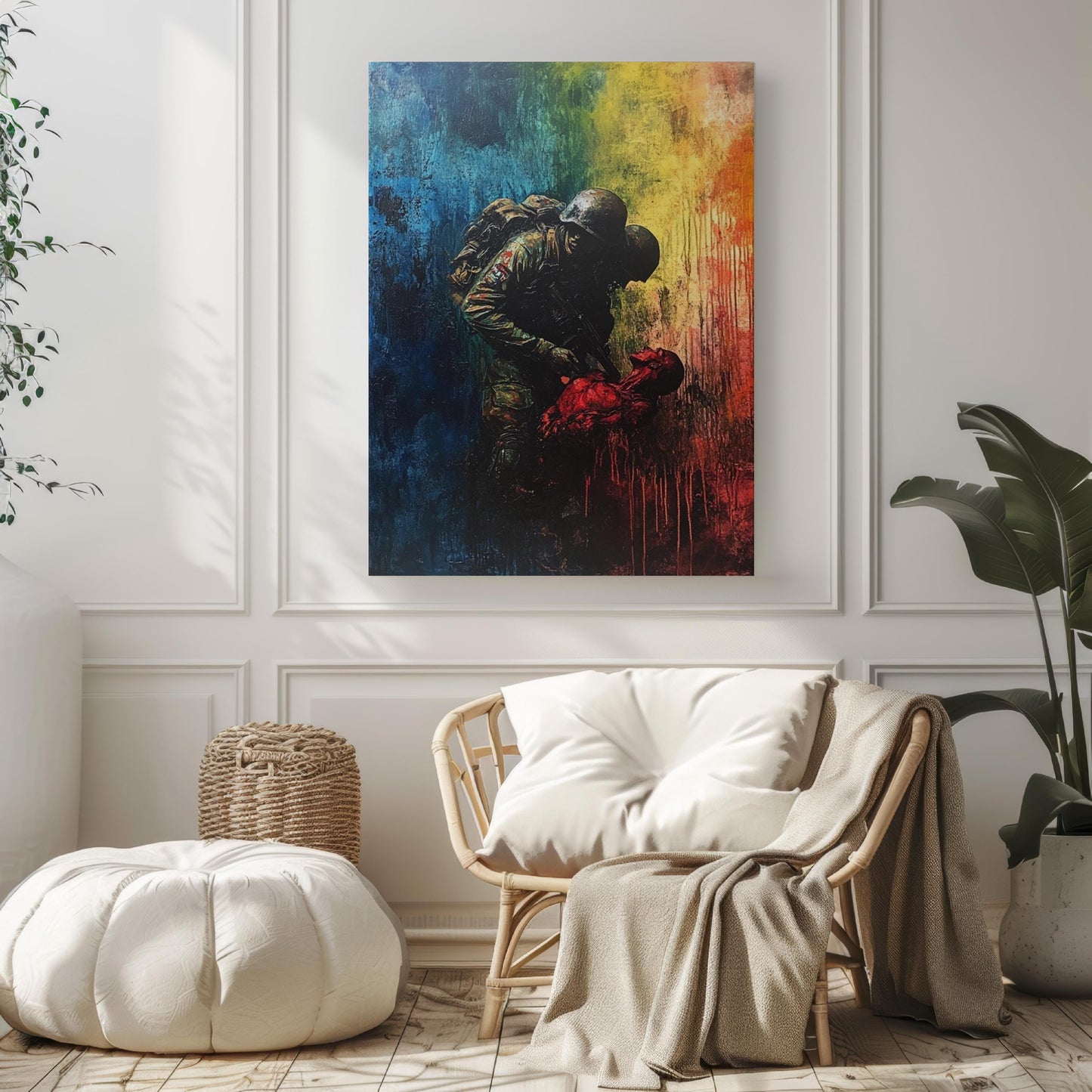 American War Abstract USA Wall Art | Patriotic United States Independence Poster | Modern American Home Decor
