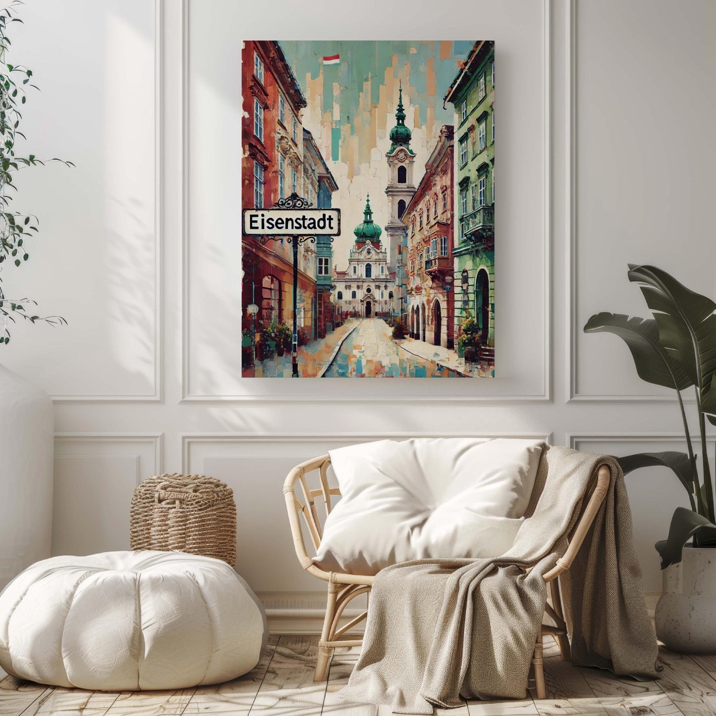 Eisenstadt Art Wall Decor, Austria City Print, Travel Poster, Housewarming Gift, Modern Austria Art for Home or Office