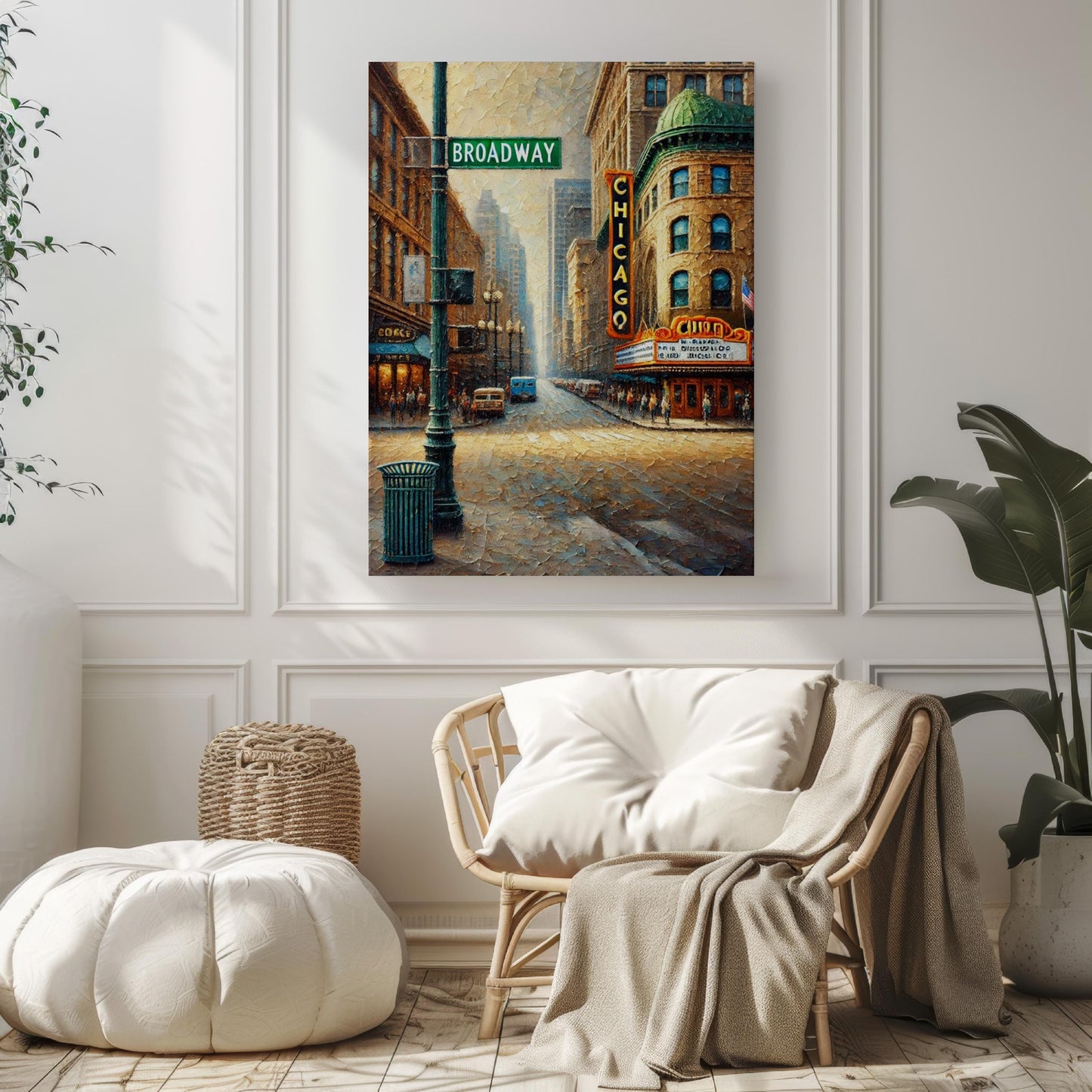Wall Art Broadway Print Chicago Travel Poster Illinois Artwork Housewarming Gift Unique City Decor