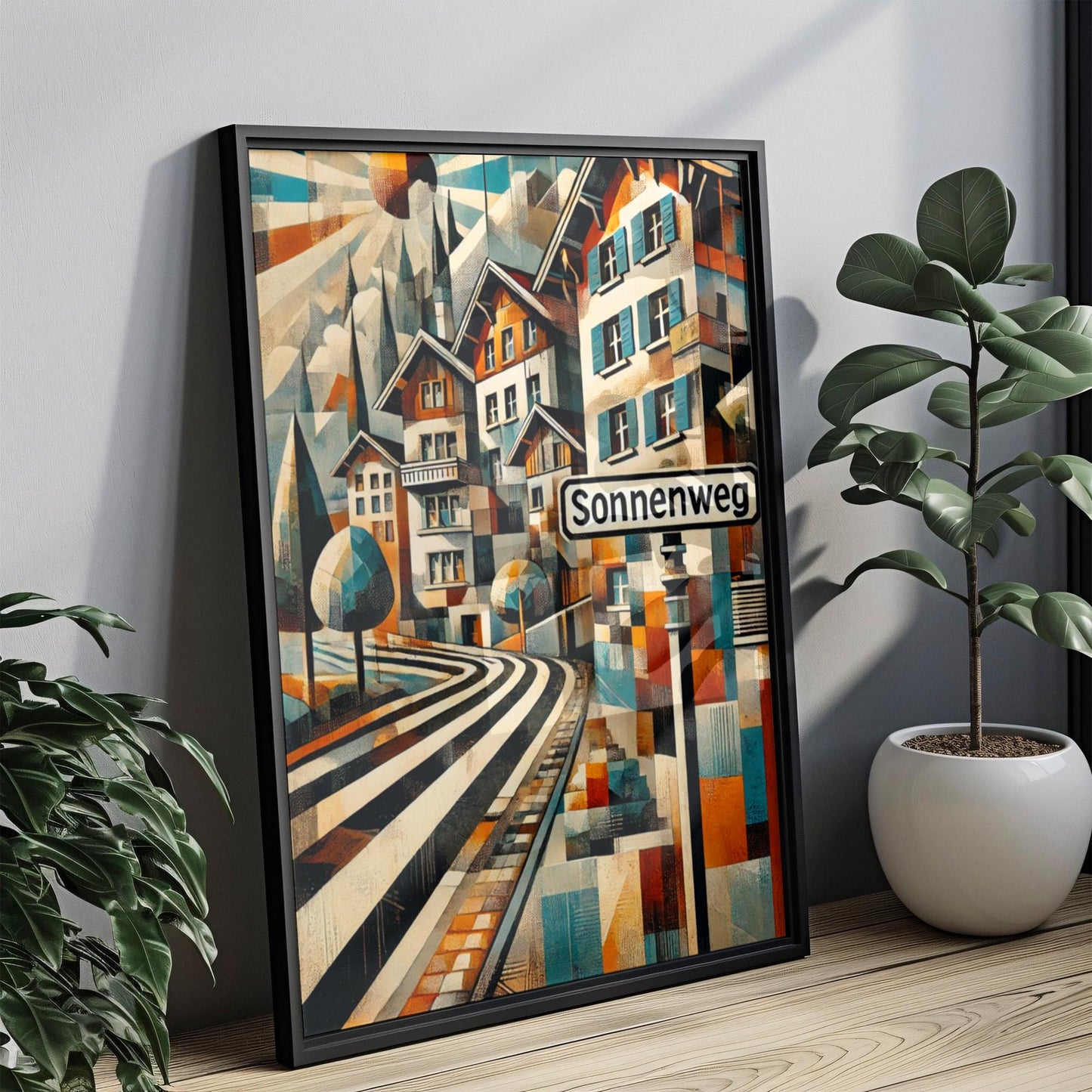 Zurich Sonnenweg Street Wall Art Print – Switzerland Travel Poster, Housewarming Gift, Zurich City Map Decor