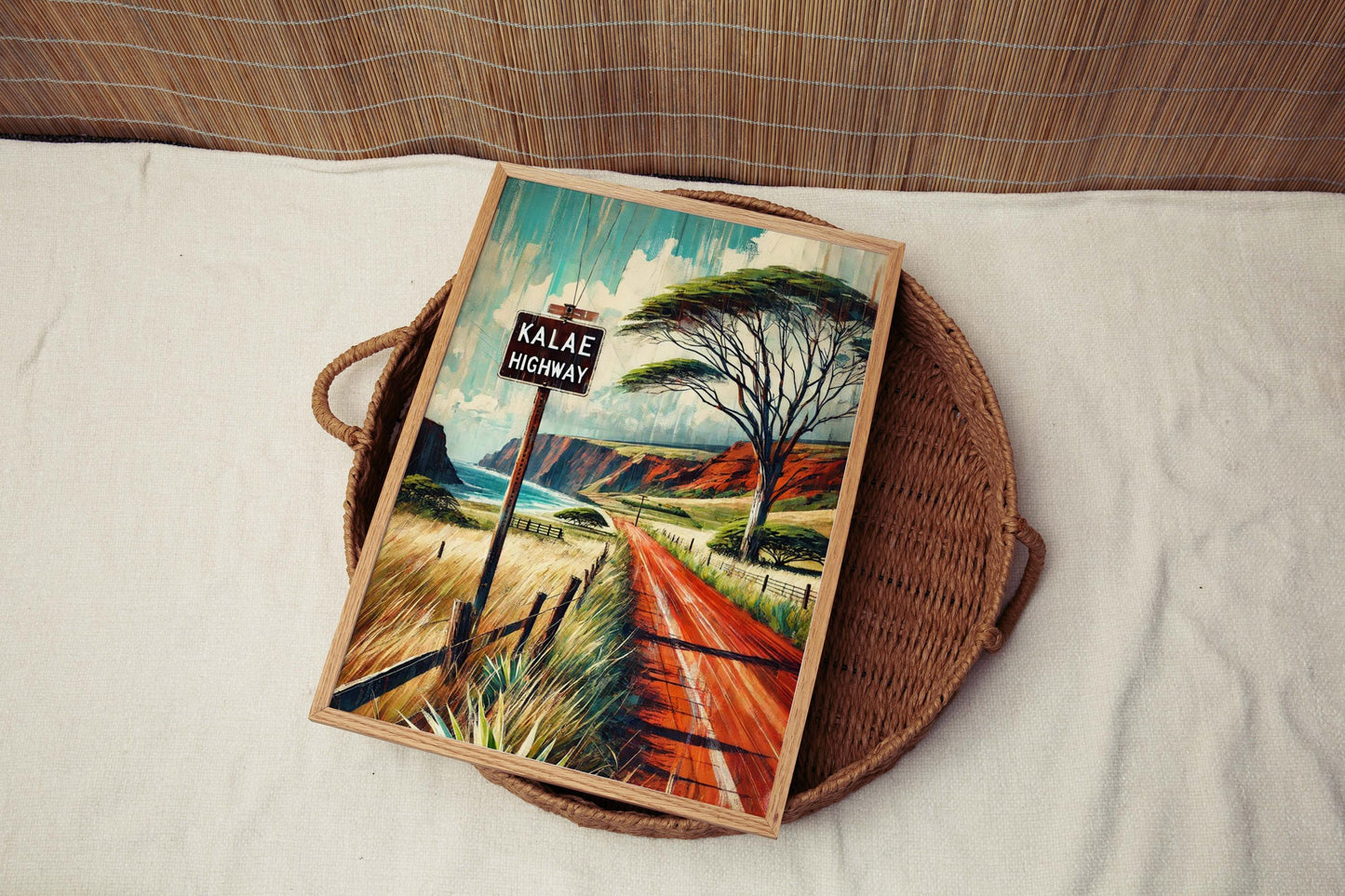 Kalae Highway Print - Molokai Travel Poster, Hawaii Wall Art, Housewarming Gift, Vintage Style Kalae Highway Wall Art, Molokai Gift