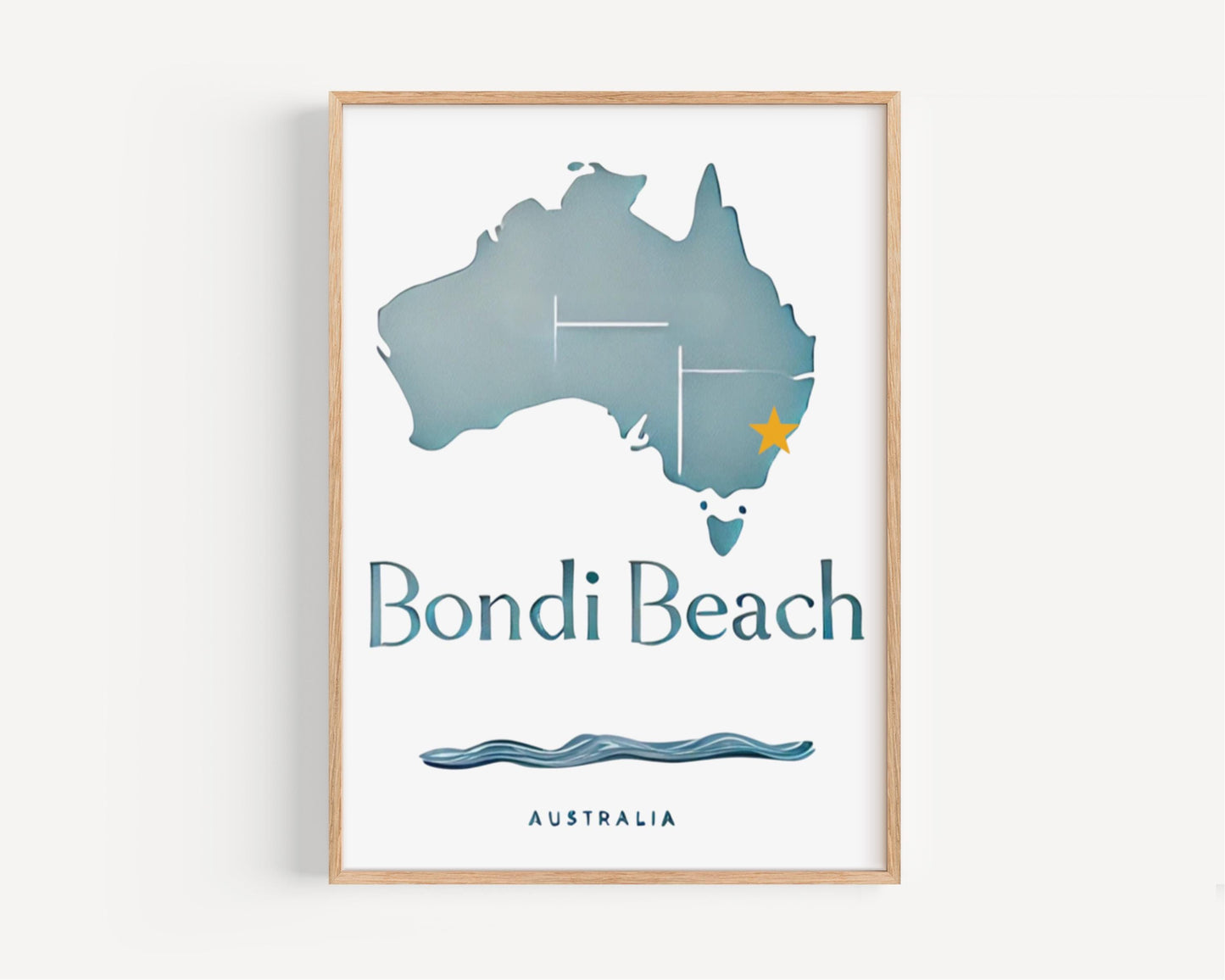Australia Bondi Beach Wall Art Print – Coastal Travel Decor, Housewarming & College Gift, Modern Home Artwork, Australia Beach Poster