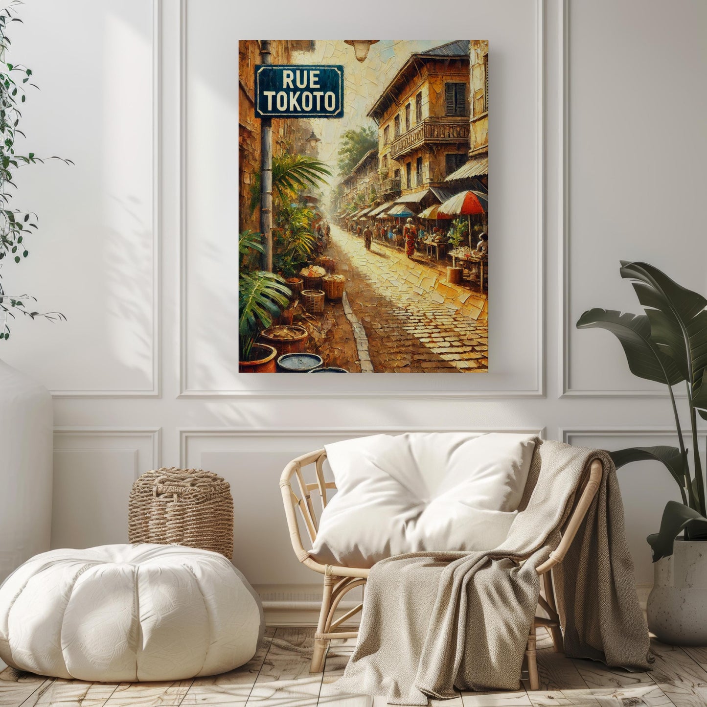 Rue Tokoto Wall Art, Douala Street Scene Print, Cameroon Artwork, Travel Poster, Cityscape Decor, Housewarming Gift