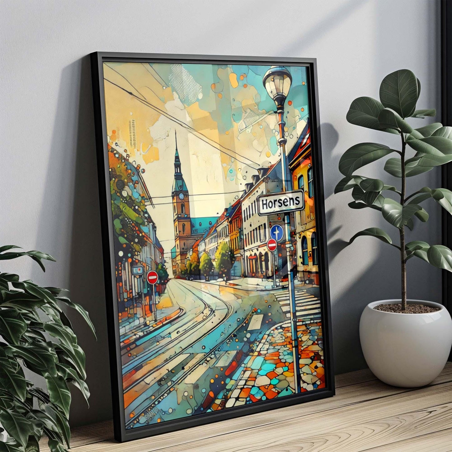 Horsens Art Print - Denmark Travel Poster, Horsens Wall Art, European City Gift, Housewarming Decor, Scandinavian Style Home Decoration